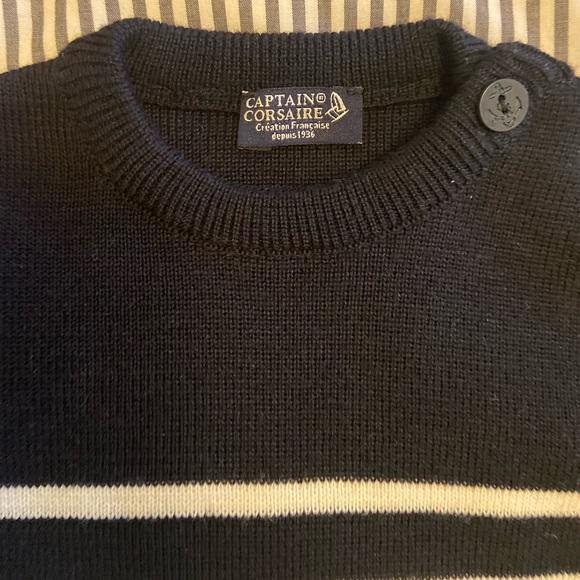 Striped French Breton Sweater, by Captain Corsaire, Made in France, NWOT, 6 - Picture 3 of 5